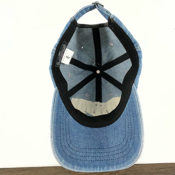 LONDON Blue Light Wash Denim Baseball Cap Union Jack Flag | Adjustable OS - Picture 5 of 5